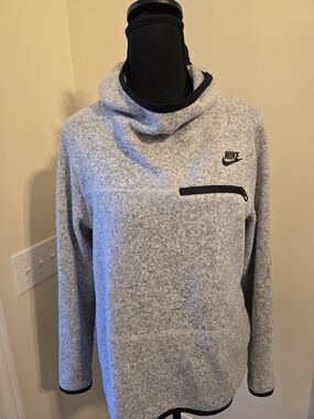 Nike Womens Gray Funnel Neck Pullover Sweater
